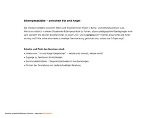 Seminar – "Tür-und-Angel Gespräche" >>