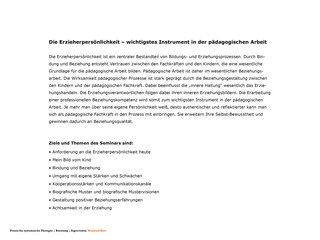 Seminar – Die Erziehungs-persönlichkeit >>