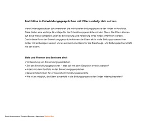 Seminar – Portfolios für Elterngespräche >>